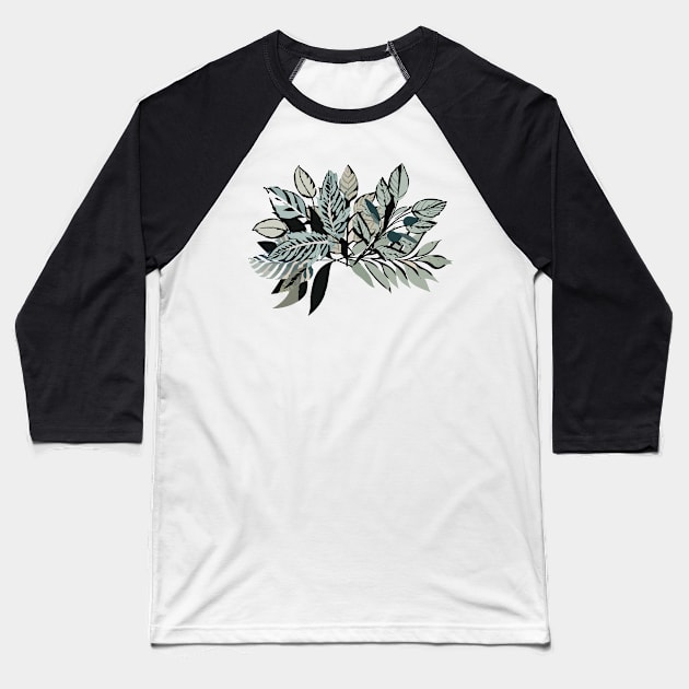 botanical sketch of leaves or flowers Baseball T-Shirt by goingplaces